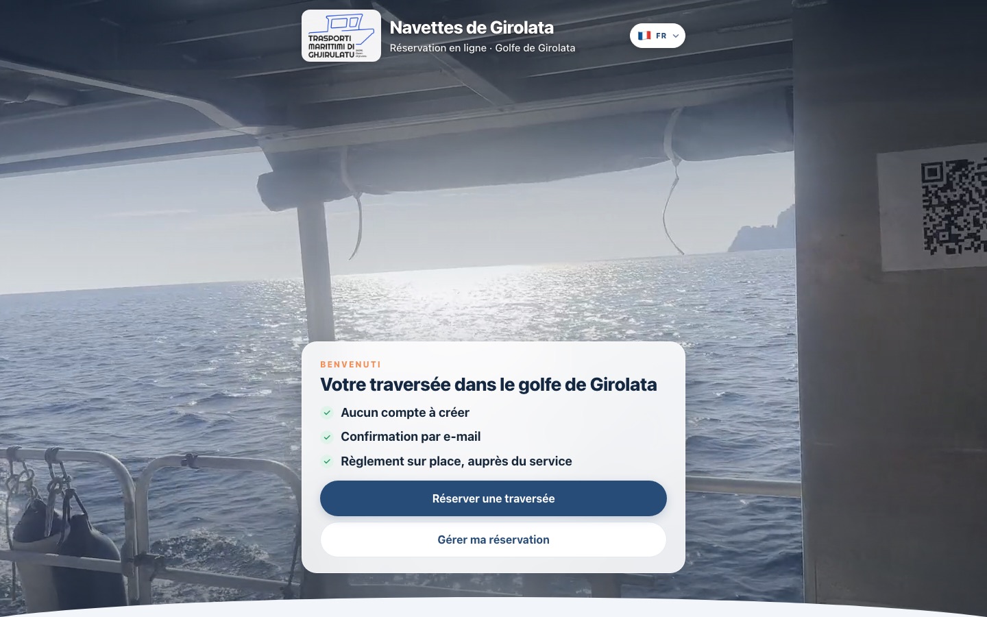 Site de réservation de la navette de Girolata
